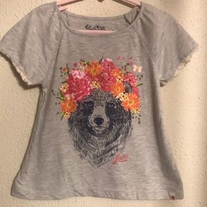 Kids Lucky Brand Flower Crown Bear Graphic Tee